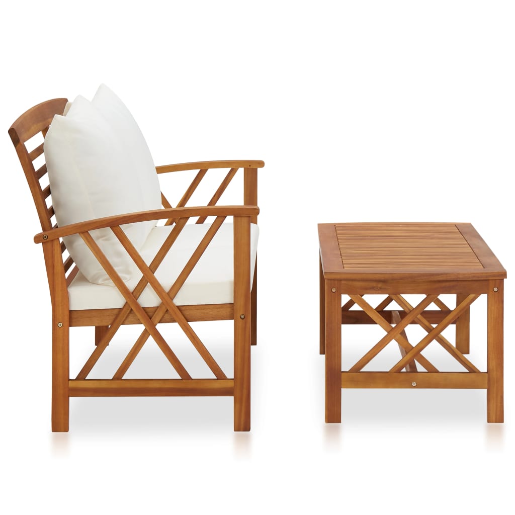 Maison Exclusive - Salon de jardin 2 pcs avec coussins bois d'acacia solide - 2