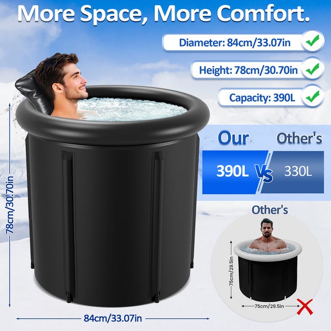Baignoire pliable portable – Bain de glace – Bain chaud – Baignoire Baignoire pliable portable – Bain de glace – Bain chaud – Baignoire