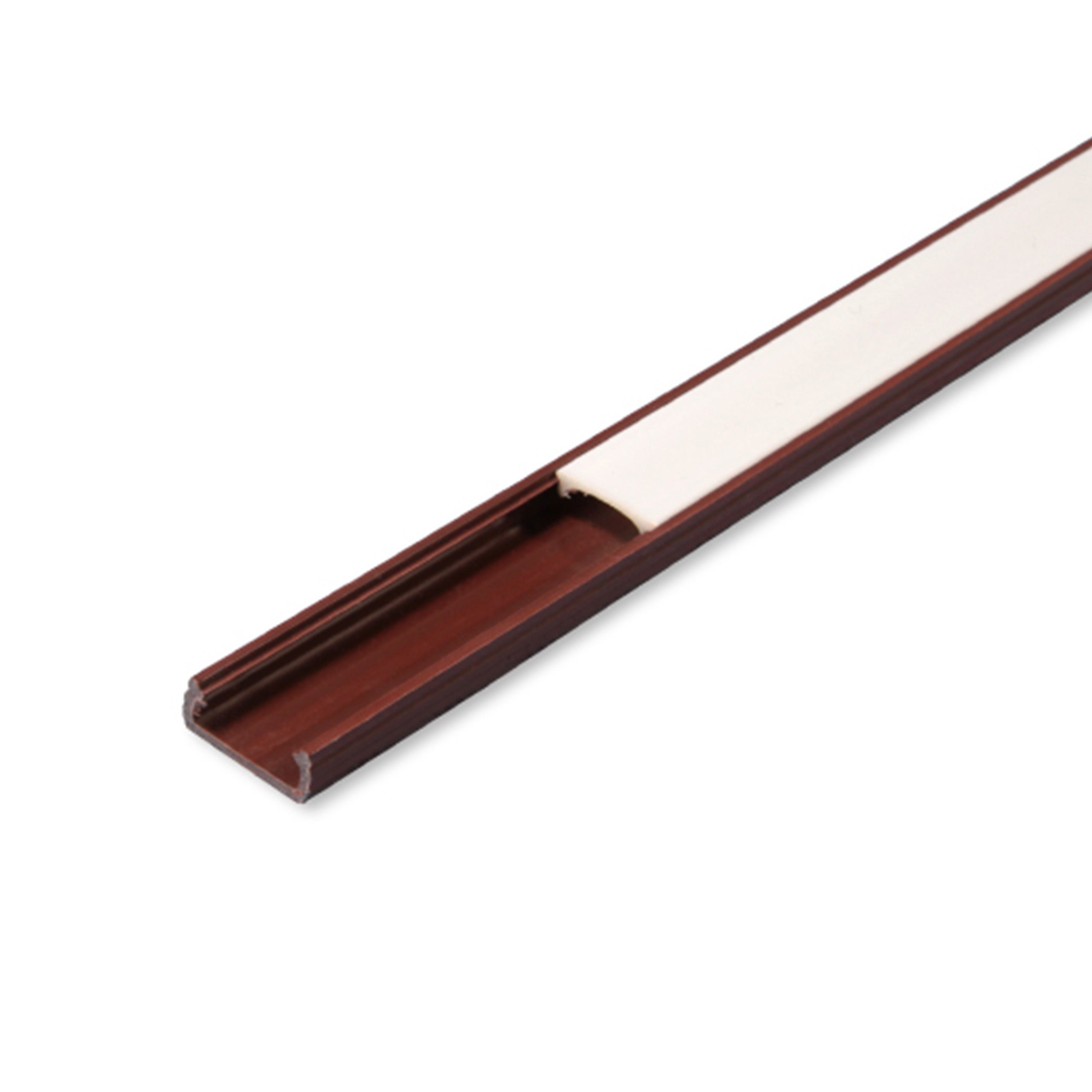 Profil do taśm LED PCV Slim 16x7 2m brązowy z mlecznym kloszem MasterLED