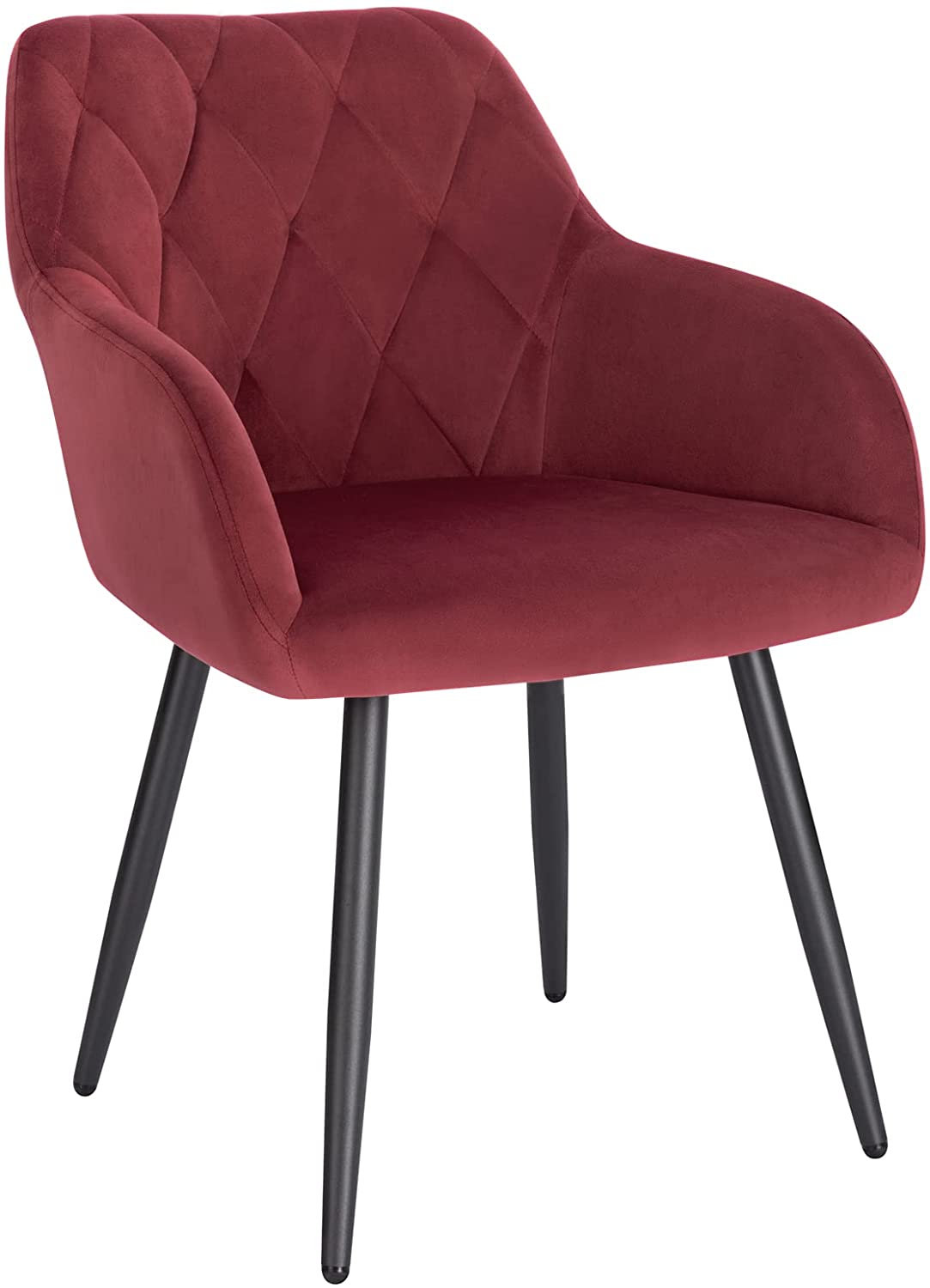 Chaises Salle à Manger En Tissu Velours Rétro Fauteuil Rembourré Scandinaves,Pieds En Métal,Vert