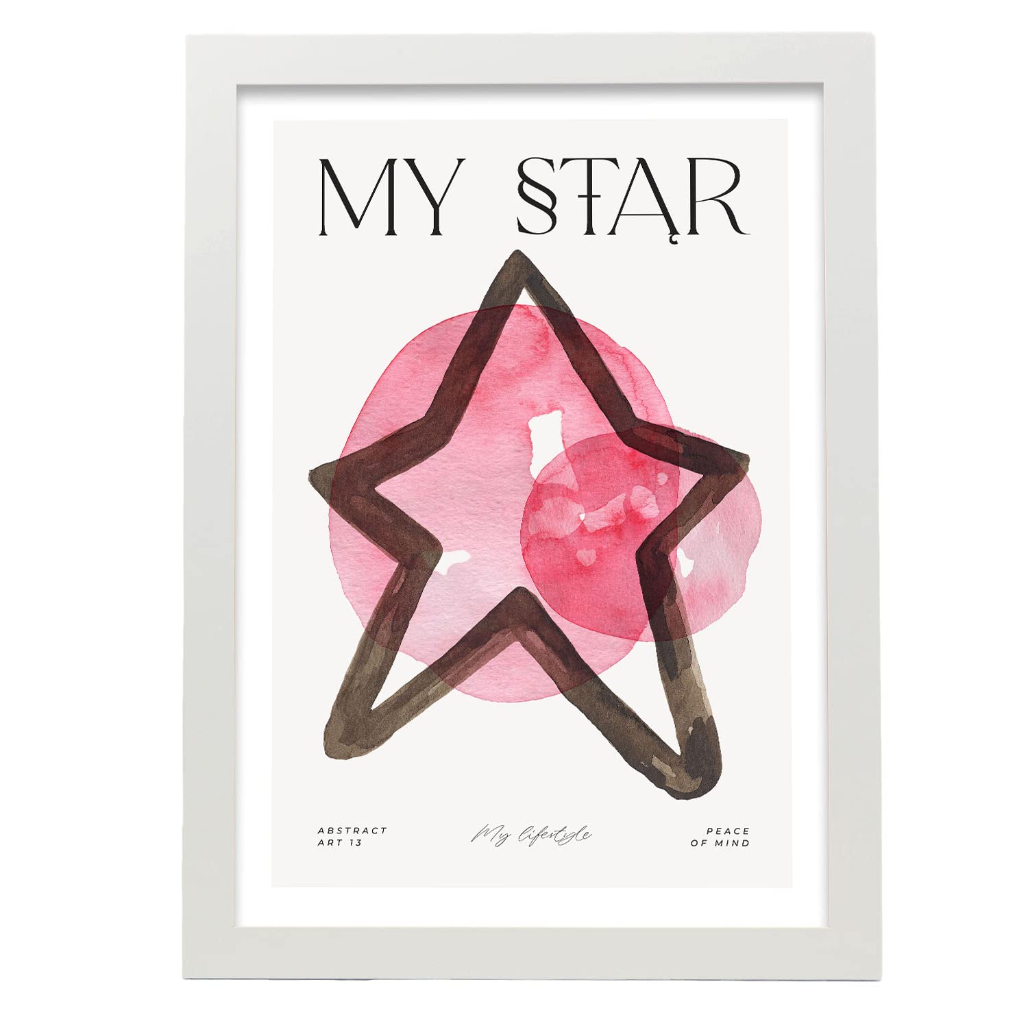 Nacnic póster pop art abstracto. mi estrella ilustraciones artísticas modernas para la decoración de interiores. con marco blanco - a3