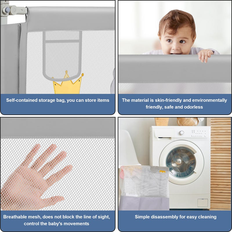 Barrière de lit barrière de protection de lit pour enfant pour bébé barrière de sécurité pour lit enfant 150cm - 5