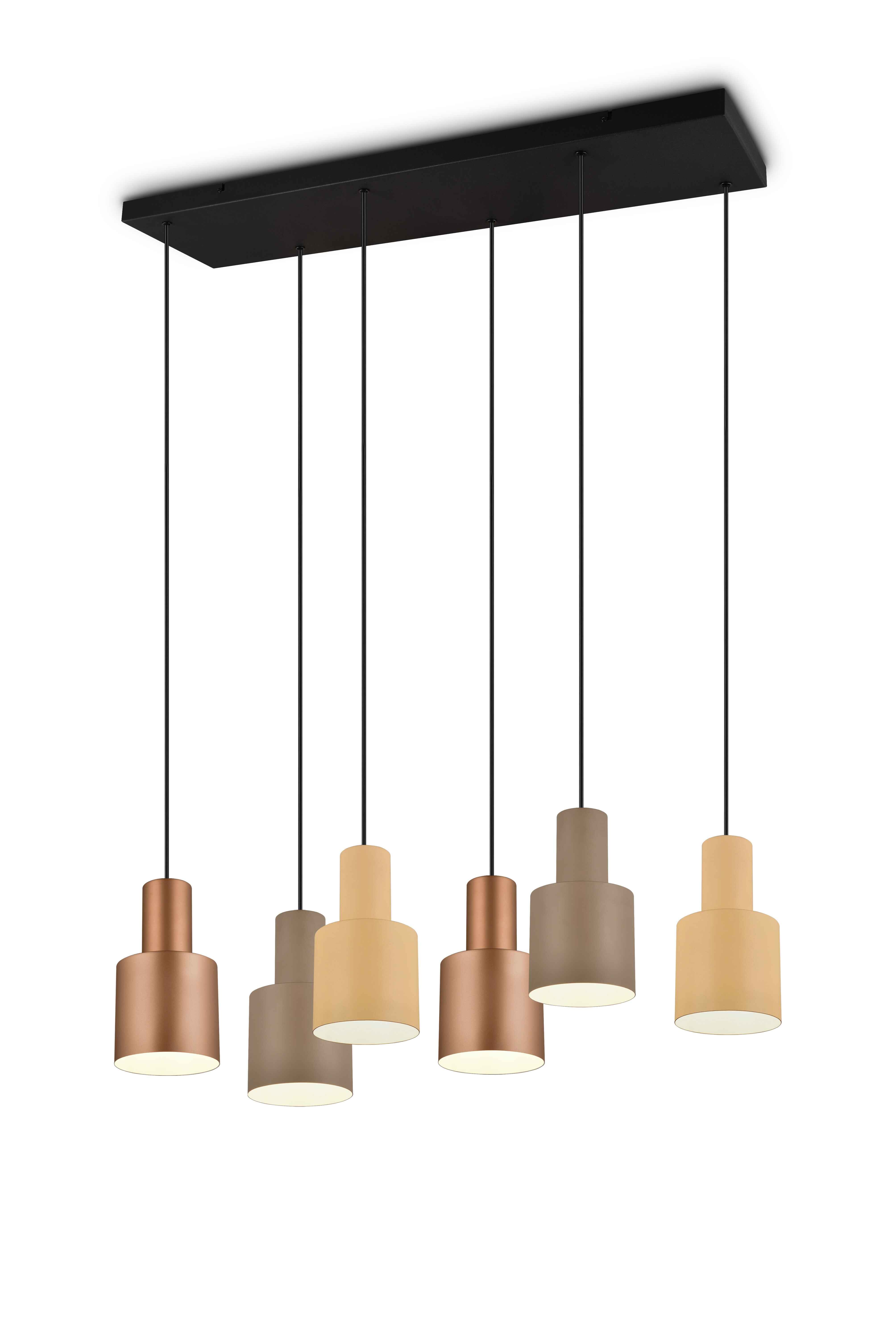 Lampa wisząca Agudo brązowa-odcienie brązu 6xE27x40W wym: 150 x 85 x 27 cm metal Trio