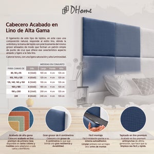 DHOME Testiera de tessuto ACUALINE con 3 file di bottoni e gambe testiera imbottita di lusso per letto (Gris, 135cm) | Leroy Merlin