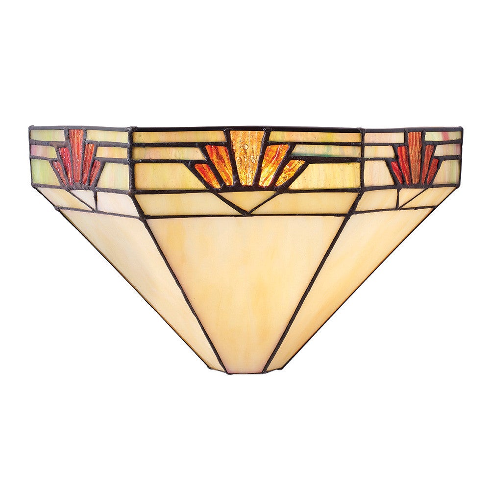 Kinkiet ścienny art deco NEVADA czarny 1xE14x15W szkło wym:22x36x14cm IP20 Tiffany