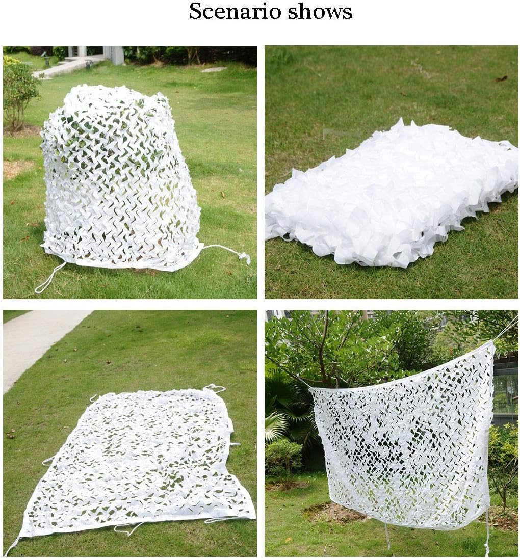 Filet de camouflage blanc renforcé en polyester Oxford 210D pour pare-soleil, camping, décoration de jardin (couleur&nbsp;: blanc, taille&nbsp;: 3 x 4&nbsp;m) - 5