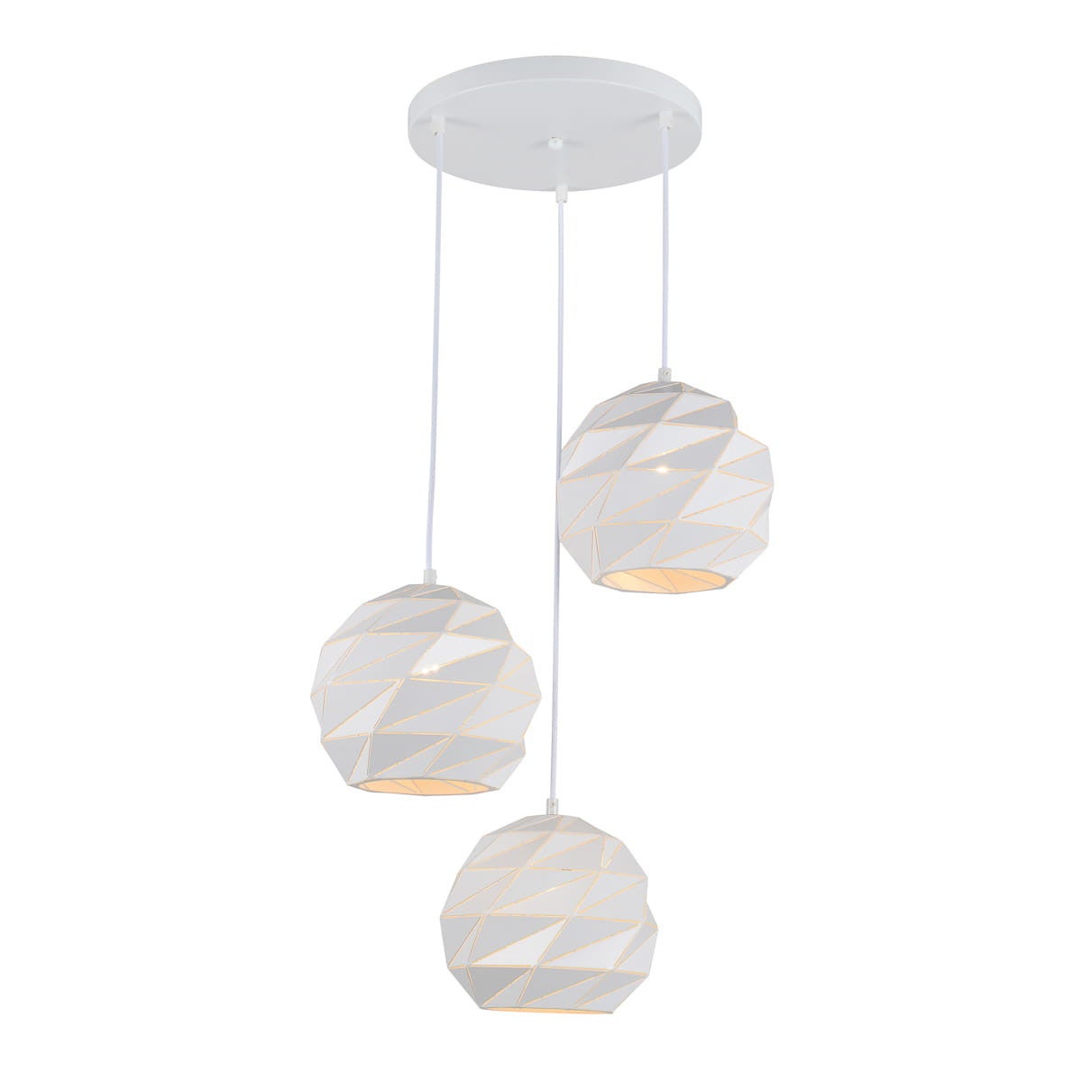 Lampa wisząca Palermo biała 3 x E27 x 40W wym:100x49x49cm Italux