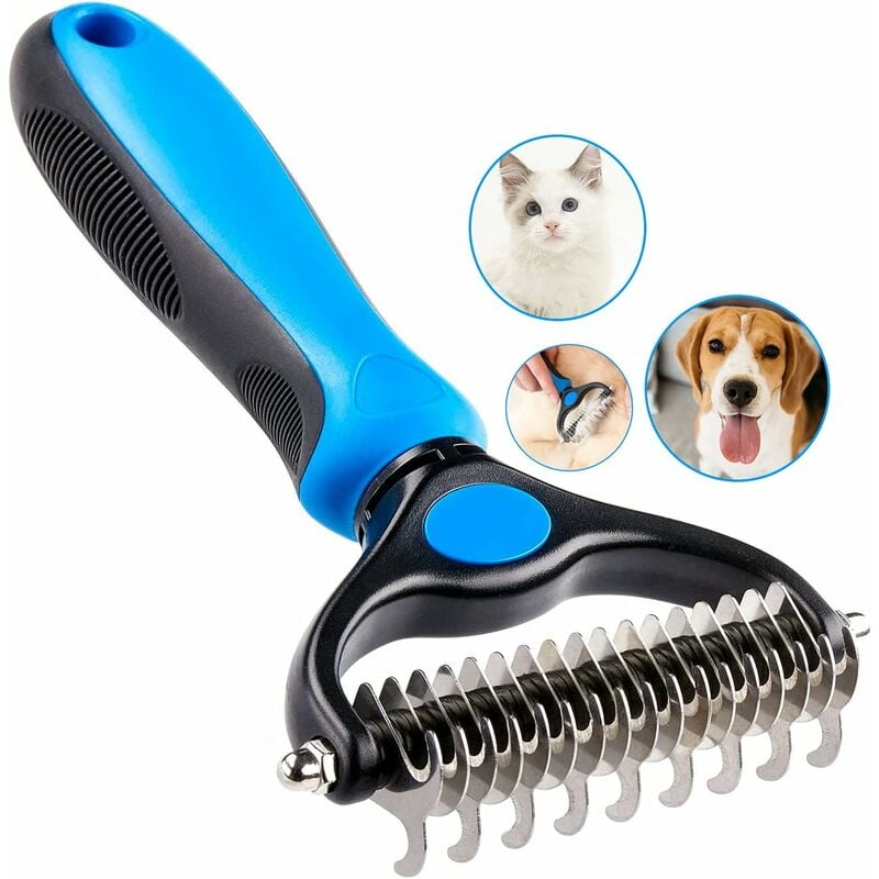 Brosse Auto-nettoyante Pour Chien Et Chat - Picots Inox Arrondis - Bouton éjection Poils
