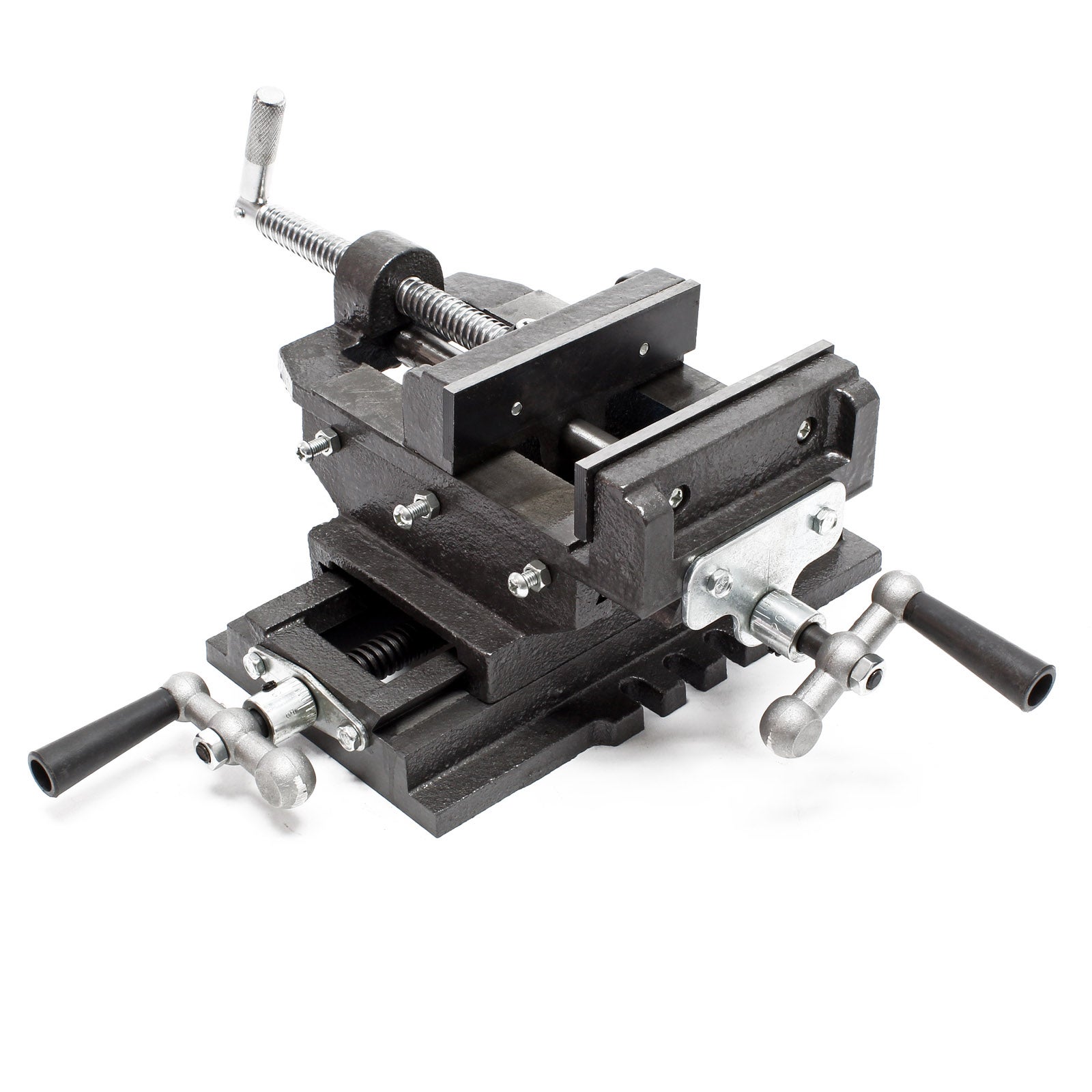 WilTec Étau Atelier Heavy Duty 125 Mm - Mâchoires 130 Mm + Enclume Intégrée - Pivot 360° Bleu/Gris