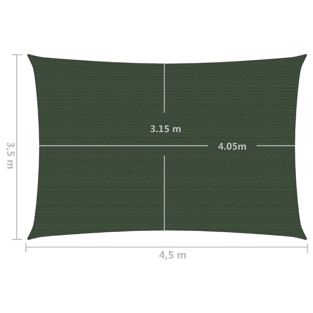 Vela in tessuto per ombrellone 160 g/m² HDPE 3,5 x 4,5 m verde scuro 02_0009416 - 6