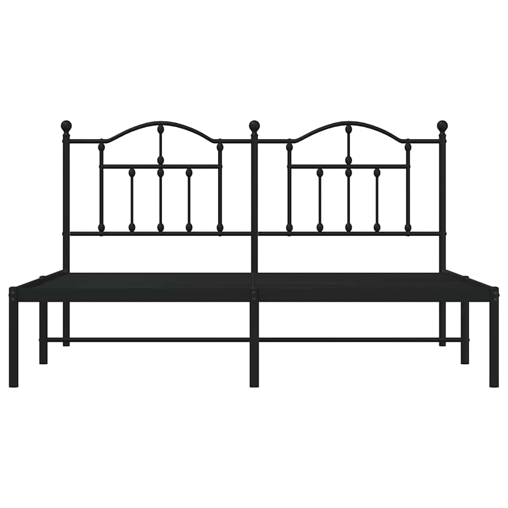 vidaXL Estructura de cama con cabecero metal negro 183x213 cm - 6