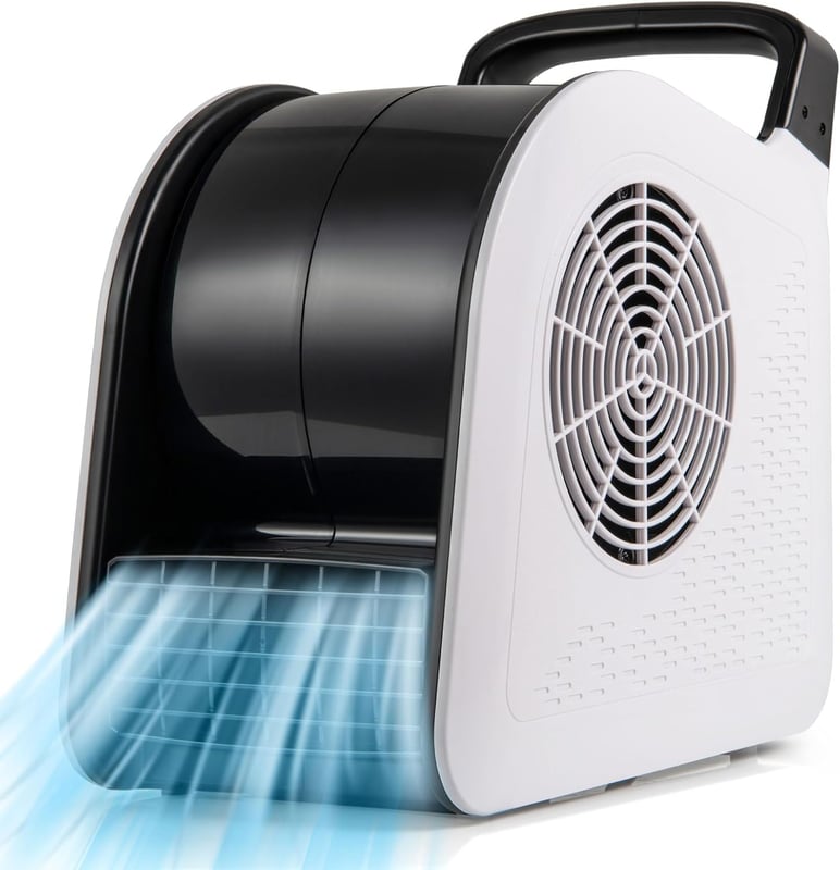 Wentylator Podłogowy, Dmuchawa Podłogowa z 3 Prędkościami, Obrotowa Głowica 185°, Przenośny Wentylator do Suszenia, Chłodzenia i Wentylacji