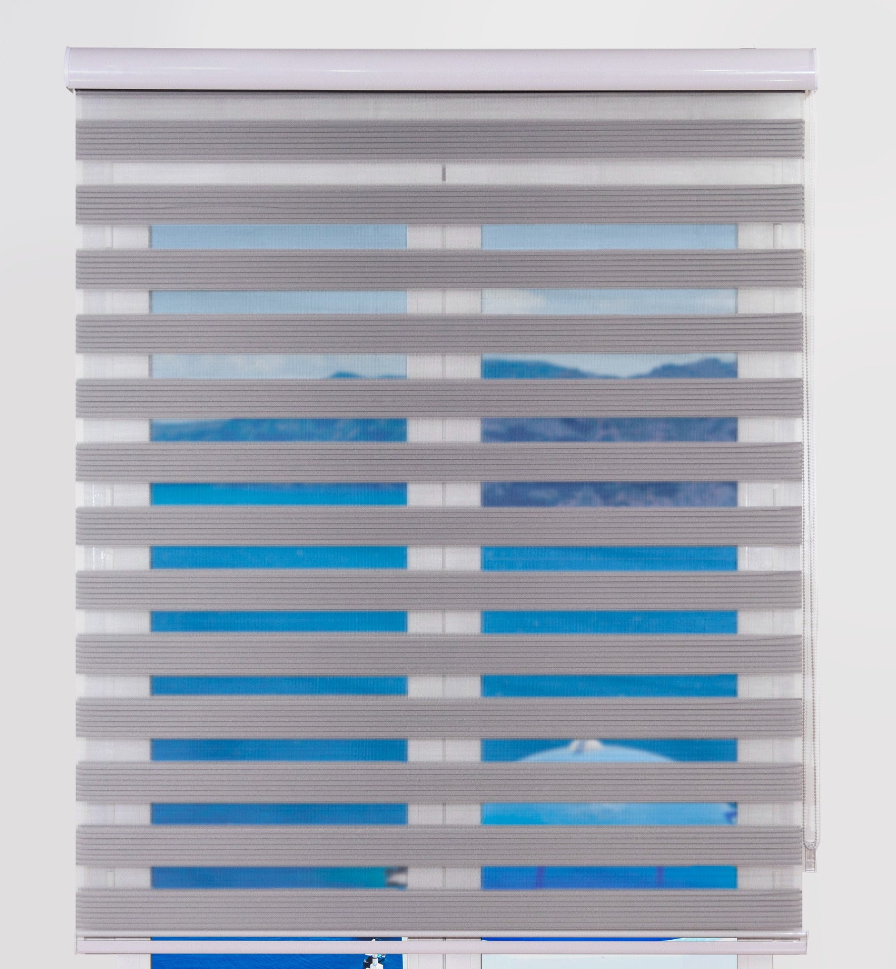 Estoralis | estor enrollable noche y dia | 140 x 255 cm (ancho por alto) tamaño de tela 137 x 250 cm | modelo samwell color gris