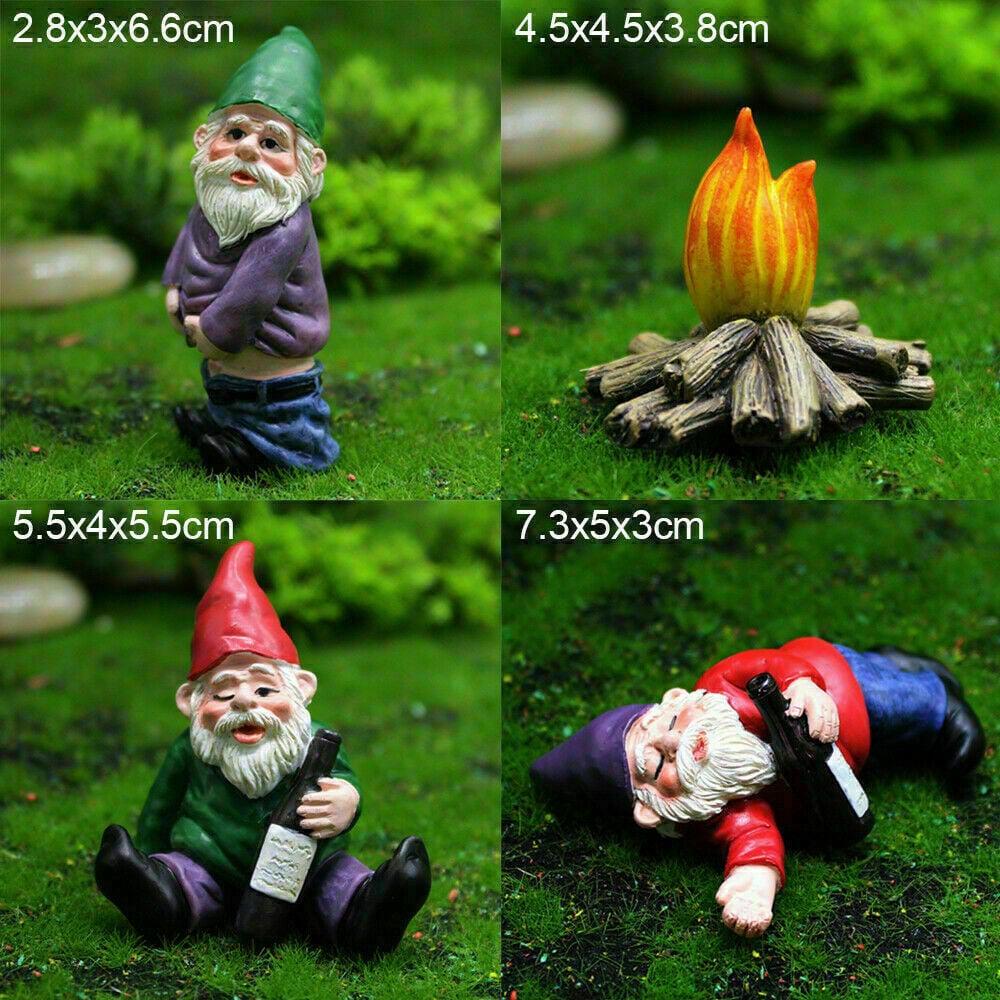6 Statuine In Resina Per Giardino Delle Fate - Accessori In Miniatura Per Esterno E Interno - Multicolore