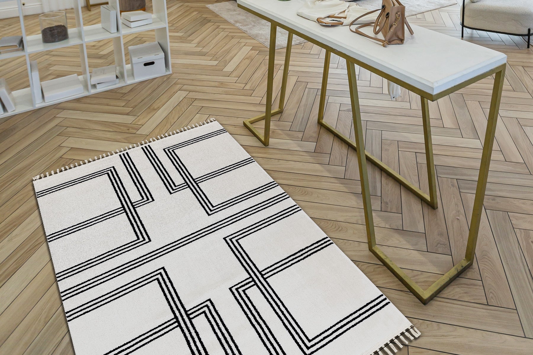 Tappeto AMOUR 53091C crema - Geometrico, linee moderno, elegante 118x180 cm - 5