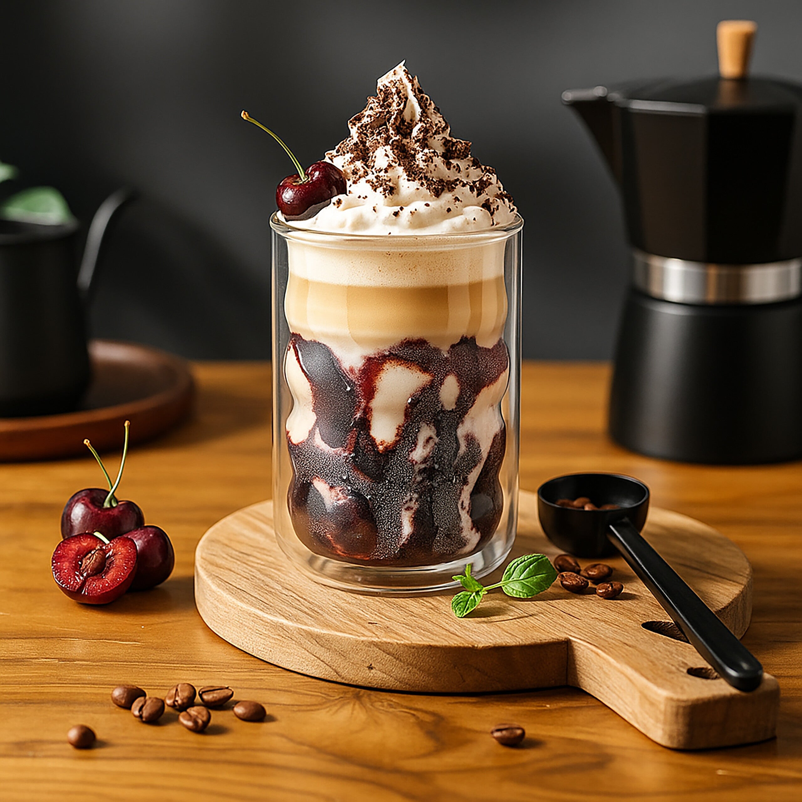 Set 4 Bicchieri In Vetro A Doppia Parete Per Latte Macchiato 350ml + 4 Cucchiai | Design A Spirale E Termici Per Caffè E Tè - 5