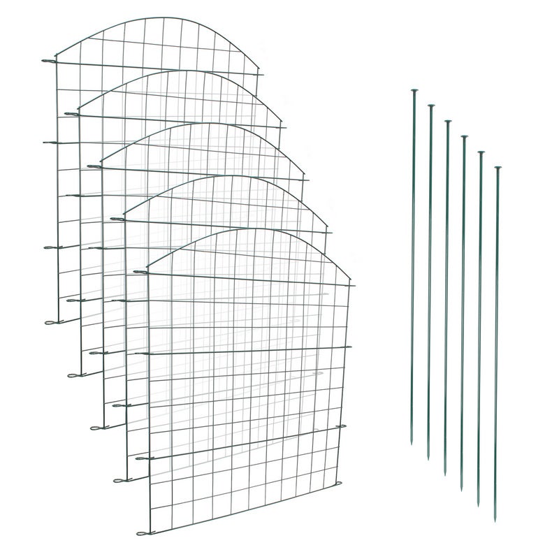 Valla De Jardín Metálica Wisfor – Set De 5 Piezas, 76 Cm Altura, Enchufable, Decorativa – Negra
