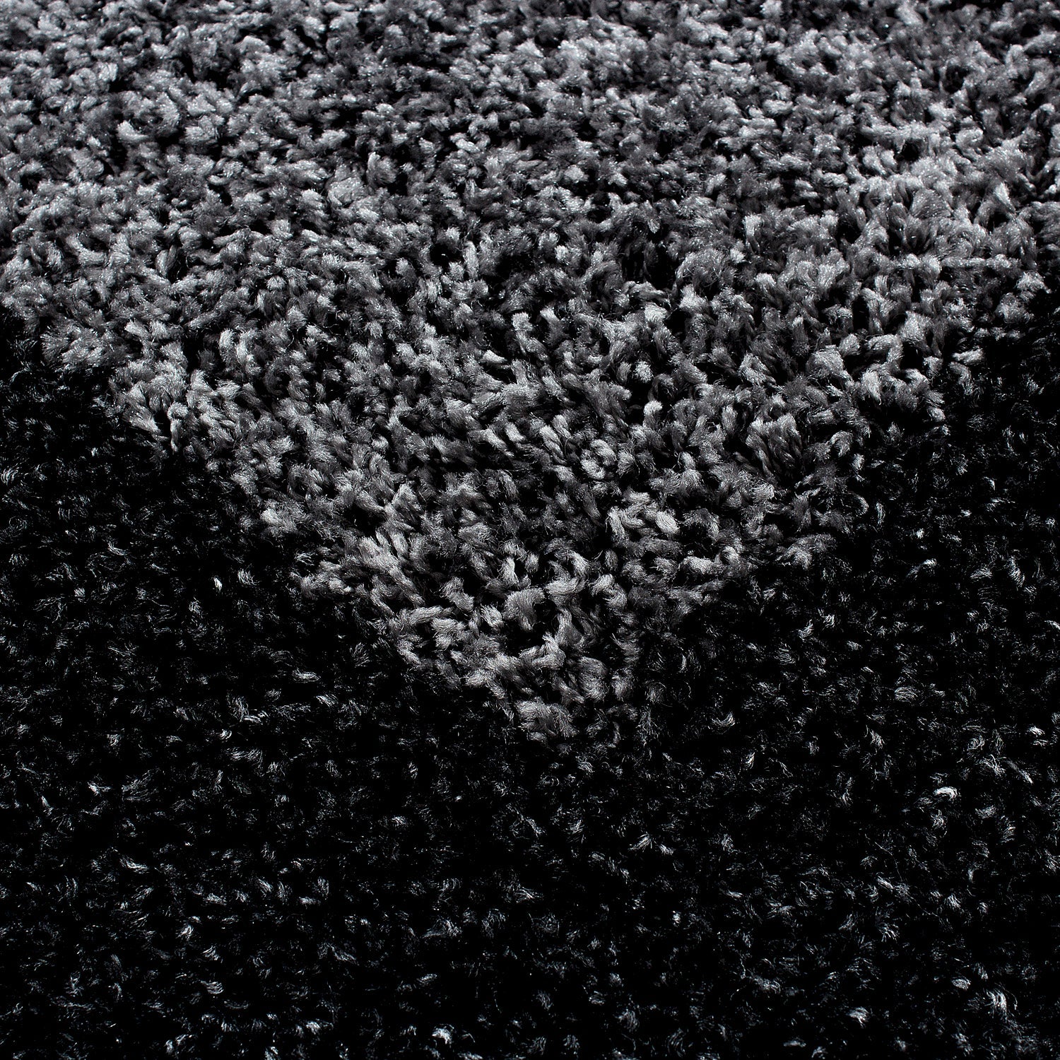 SHAGGY - Tapis à Bordures Rond - Gris Foncé 120 x 120 cm - 3