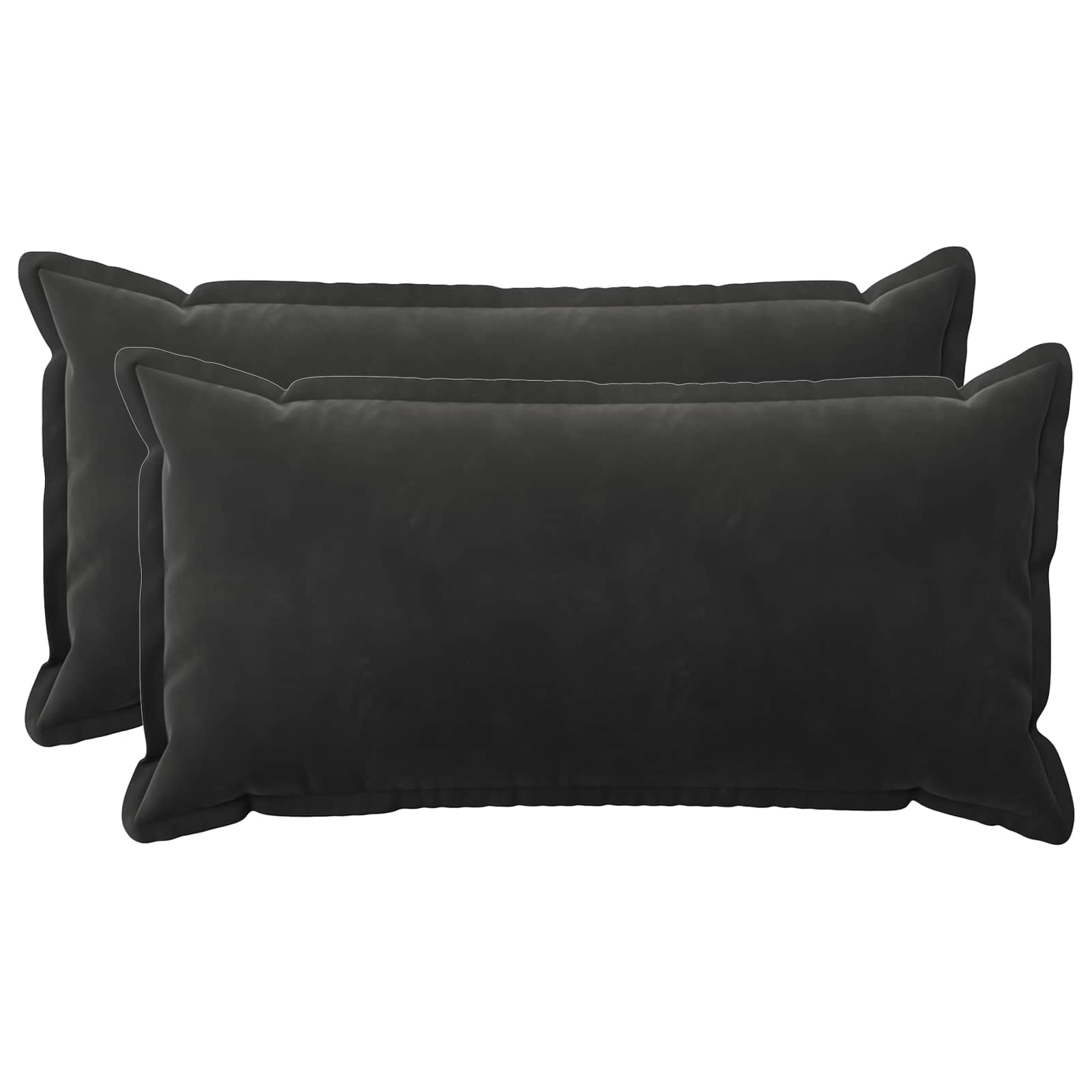 Coussin HOUTEN avec oreiller 2 pièces en velours noir | Leroy Merlin