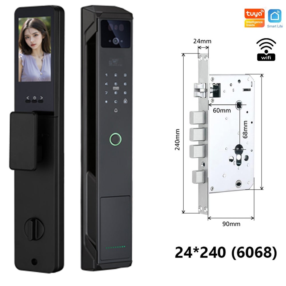 Zerone Serrure de porte intelligente Serrure de poignée de porte intelligente antivol entrée