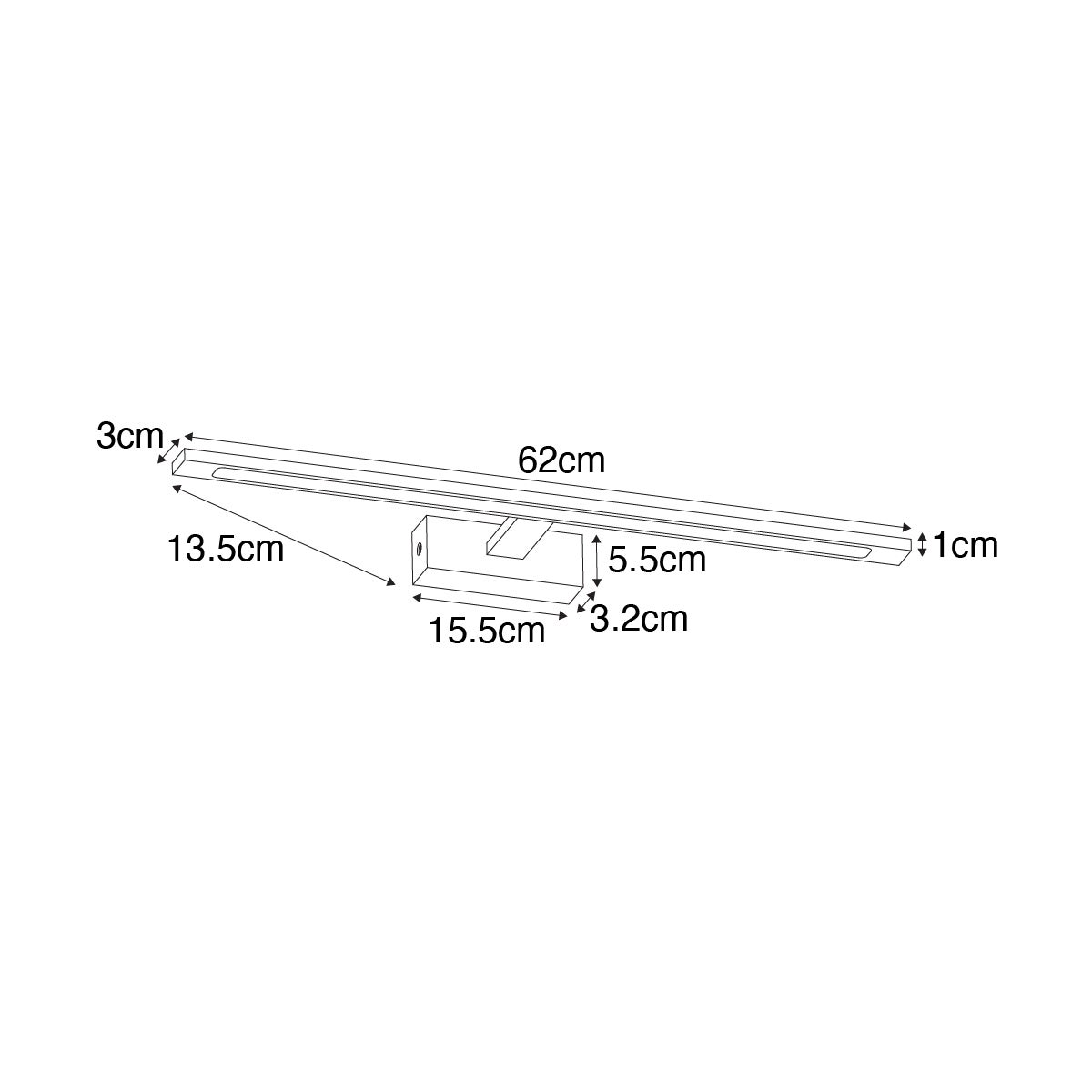 Qazqa design applique murale - Jerre - doré/laiton, led intégrée 22w incluse, Integrated led, 2700k, blanc chaud, 62cm, IP44, - 3