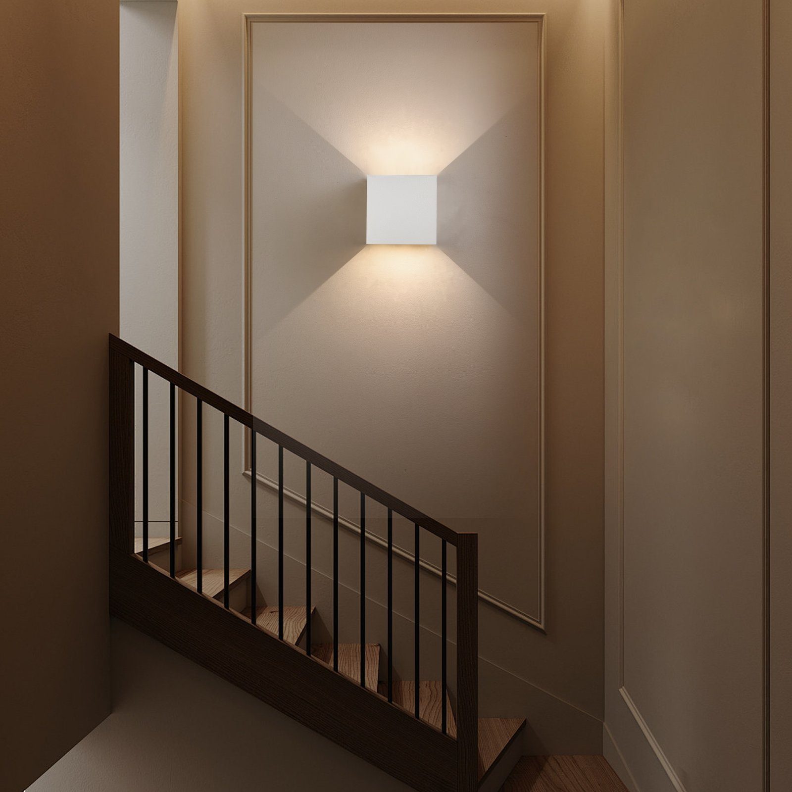 NETTLIFE Candeeiro de parede LED Pack 4 5W Exterior Interior Branca IP65 Ajustável 230V 3000K - 7