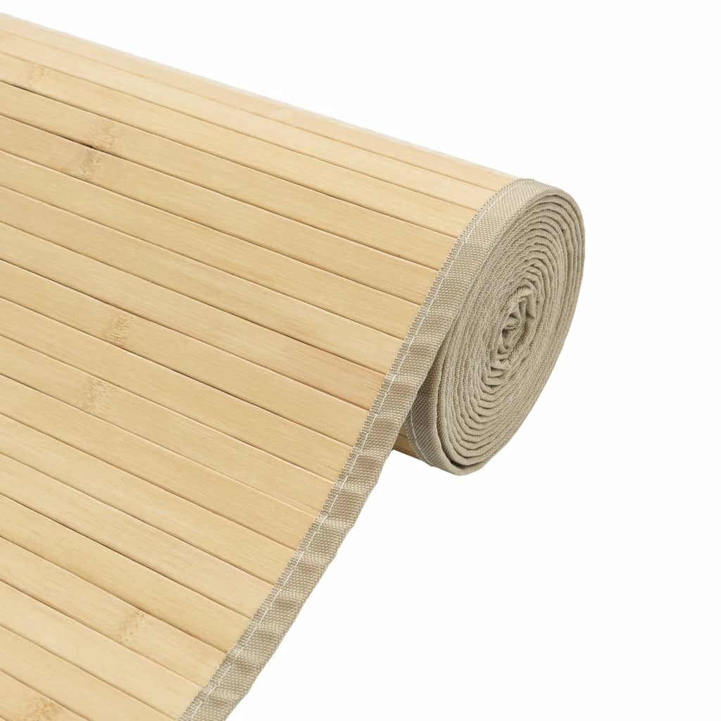 Tapis rectangulaire naturel clair 70x1000 bambou - 4