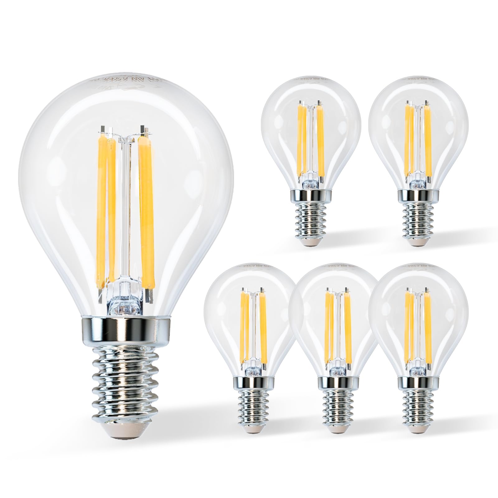 Philips apoule LED Sphérique E14 40W Blanc Chaud Claire, Verre, Lot de 2