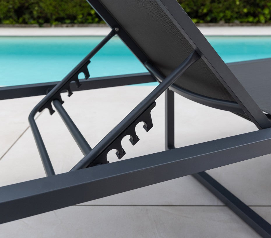 Transat de jardin en aluminium - pliable - lin - NARA - 3