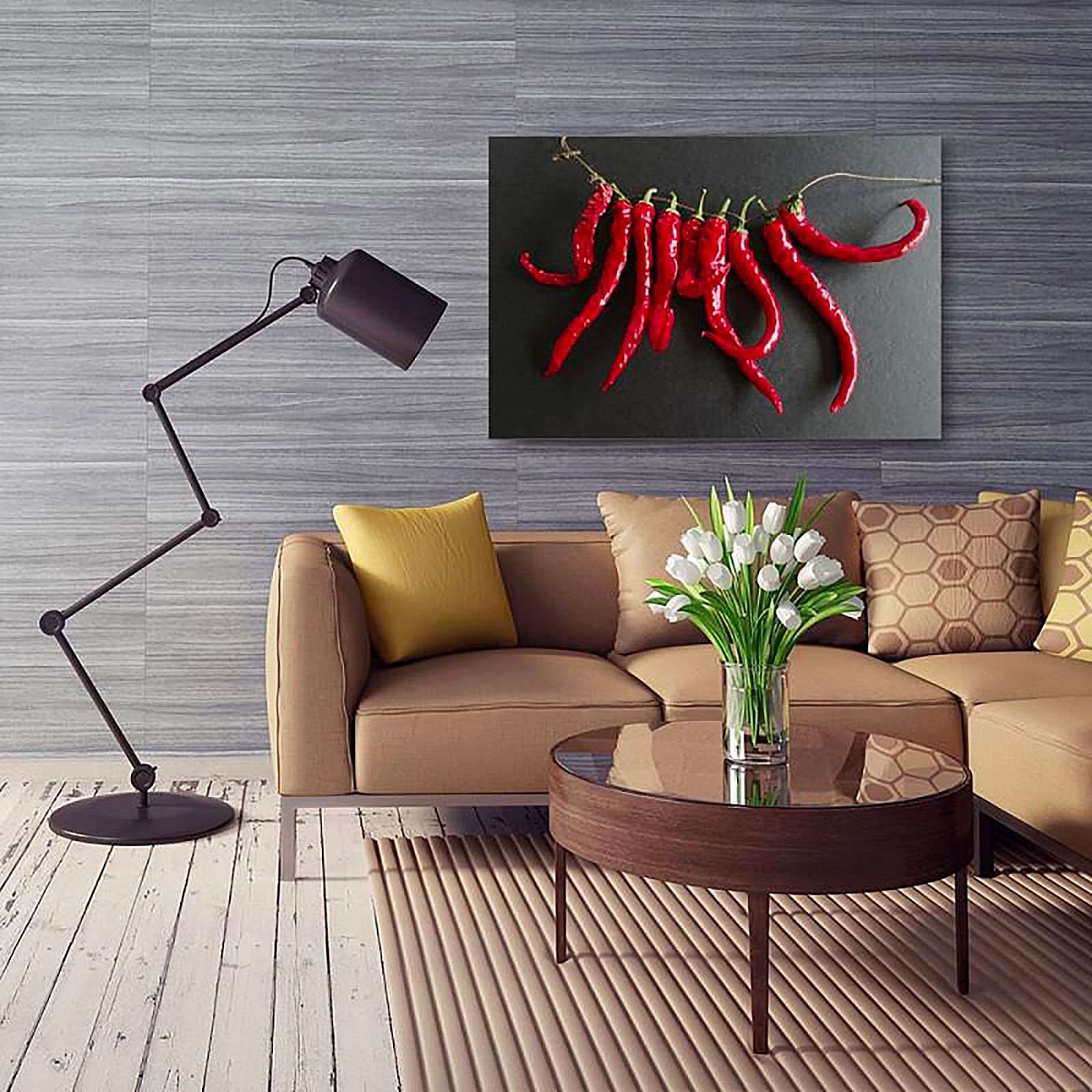 Tableau bois piments - 50 x 40 cm - 5
