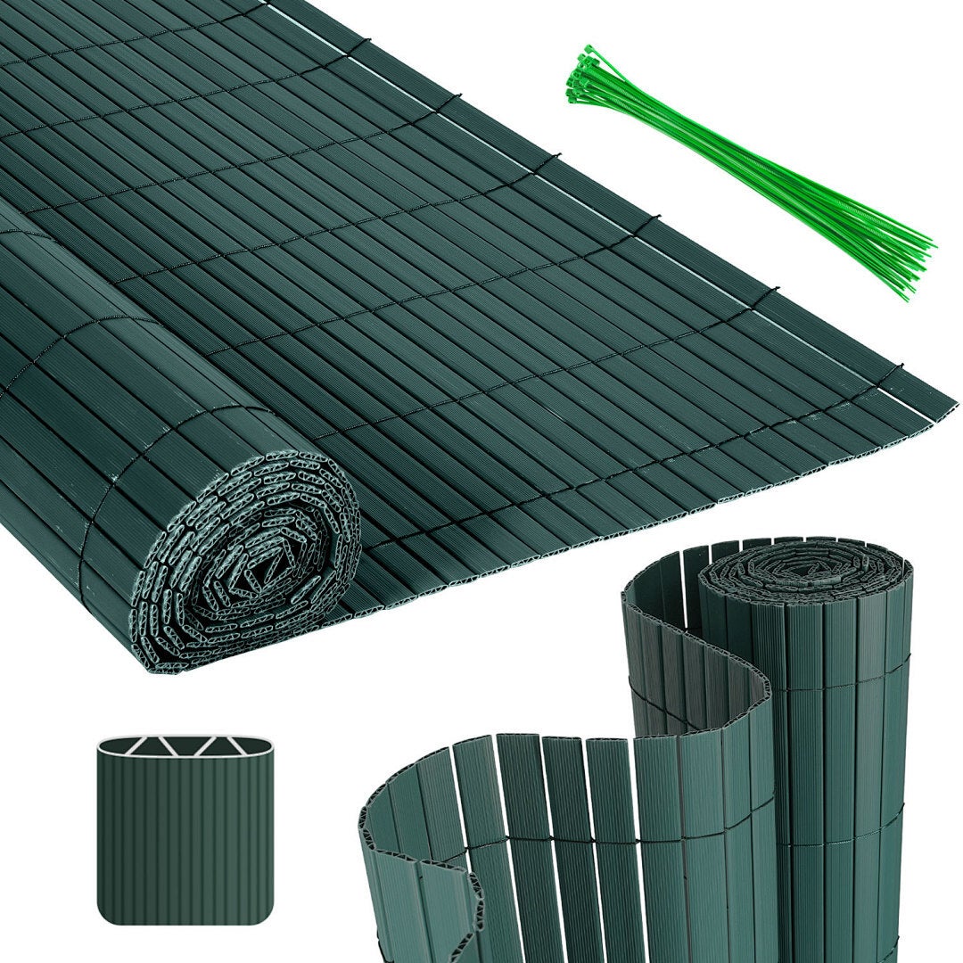 Mata PVC na ogród/balkon/taras, osłona i wiatrochron, 1,6 x 3 m, zielony
