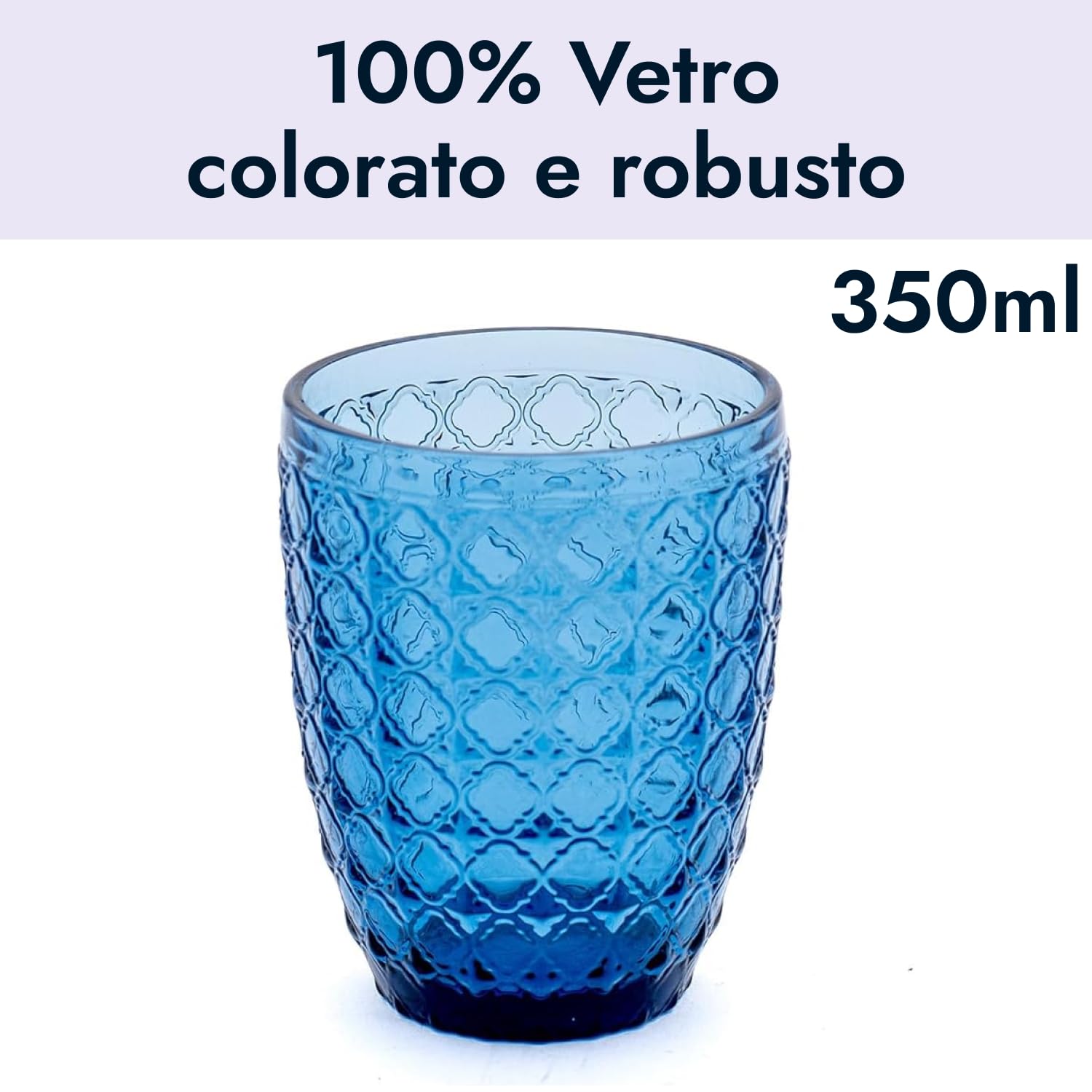 Set 6 Bicchieri In Vetro Cerve - 220ml, Colorati, Lavastoviglie, Made In Italy - Foto 5