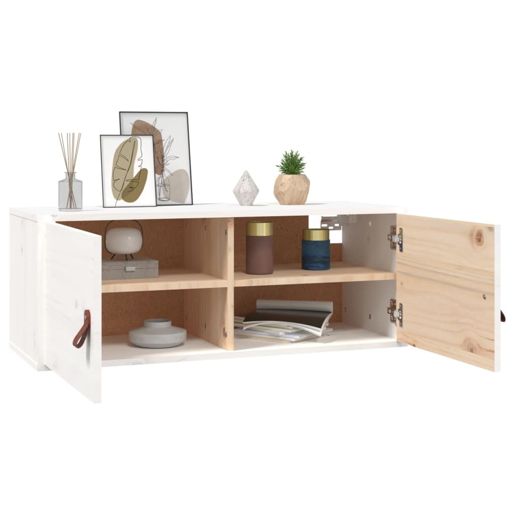 Maison Exclusive - Armario de pared de madera maciza de pino blanco 80x30x30 cm - 6