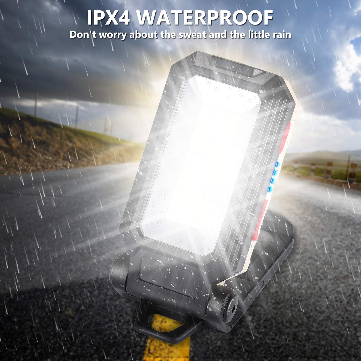 Luce da lavoro a LED, luce da campeggio, faretto a LED ricaricabile, luce da lavoro ricaricabile, torcia COB da officina con base magnetica, adatta p - 5