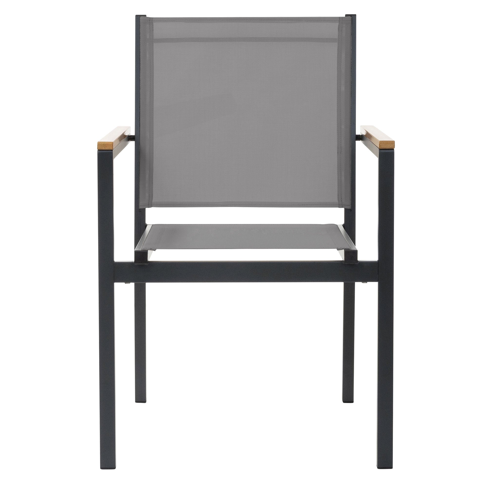 Lot de 6 Chaise de jardin sans coussin en Aluminium Gris - 2