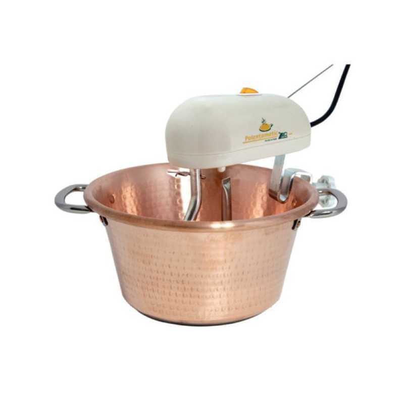 Lar Polentamatic Paiolo Elettrico Rame Fondo Induzione 26 cm Plastica e Acciaio Inox, 4 W