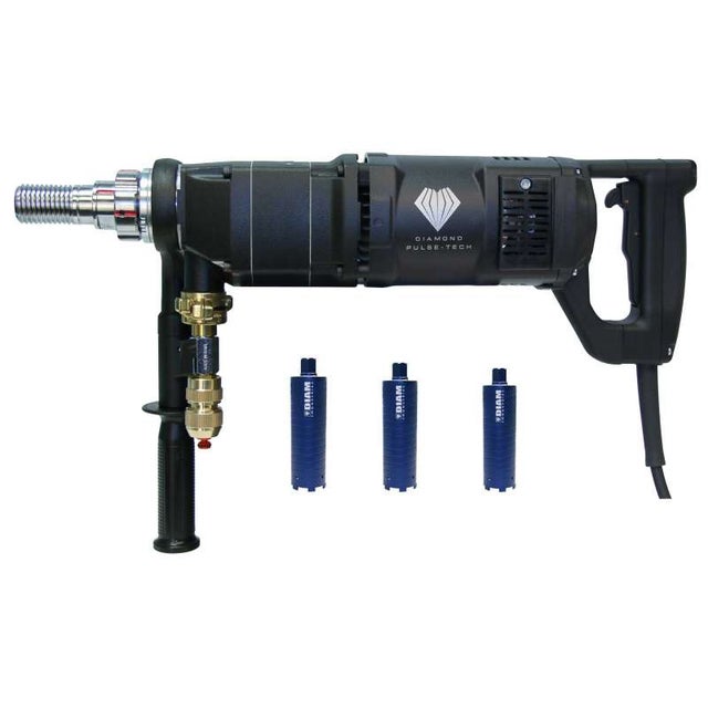 Carotteuse portative à percussion DIAM INDUSTRIES CB-S30F 230V 3.0kW Ø 252mm + 3 couronnes SD6 Ø multiples