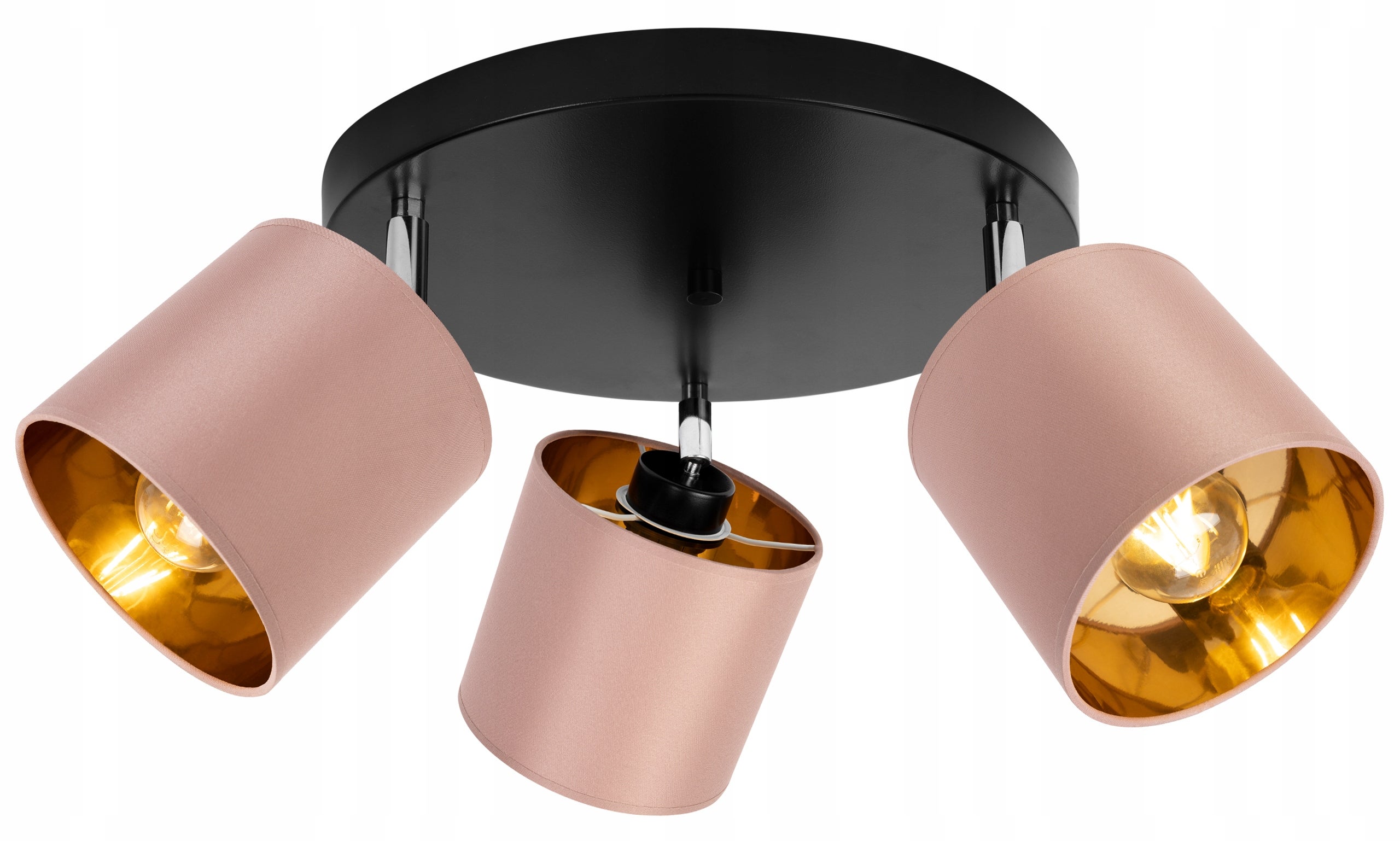 Lampa sufitowa wisząca LED modern 3xE27 klosz owalny złoty/różowy Light Home LH
