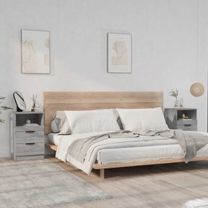 Comodino Colima 2 Cassetti In Pino Massiccio - Grigio E Naturale Per Letto A Molle - 5