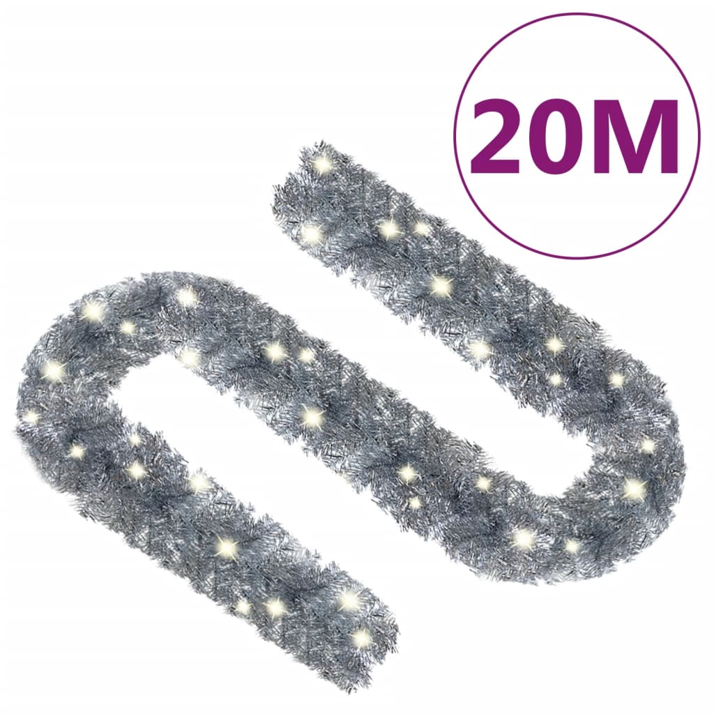 Maison Exclusive - GMaison Exclusive - rlanda Natalizia con Luci a LED 20 m Argento - 8