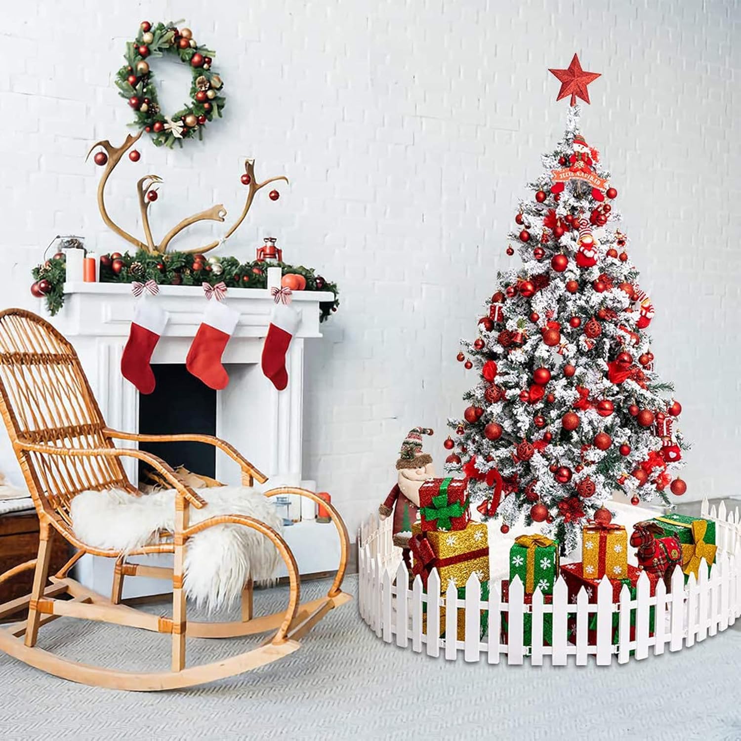 Palline di Natale decorative con anelli pendenti, set da 100 palline di Natale (rosse) - 4