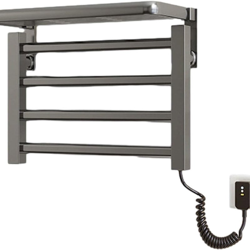 Etryczny grzejnik ścienny na ręczniki do łazienki, ze stopu aluminium, stała temperatura, stopień ochrony IPX4, kolor szary.