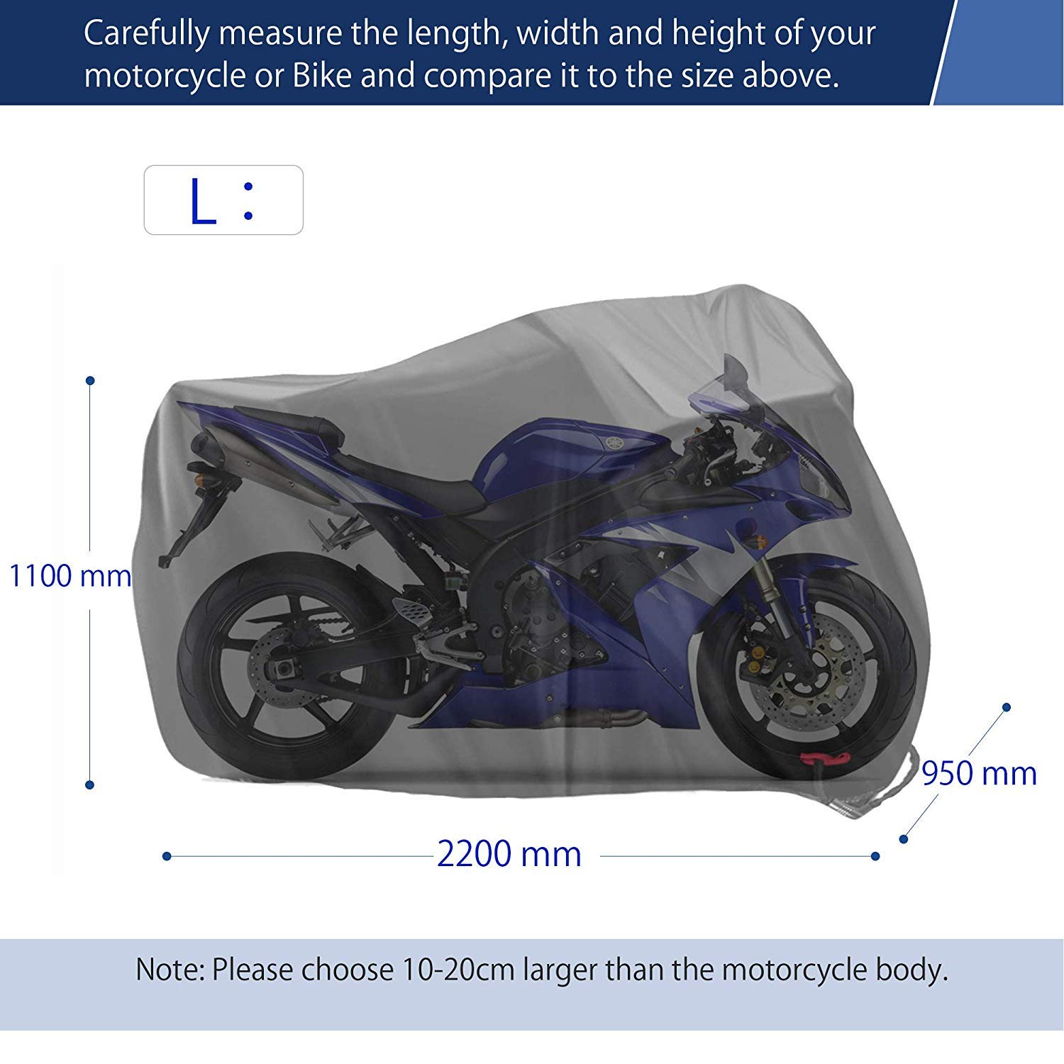 Bâche moto,housse de protection scooter extérieur et intérieur,noir,220x95x110cm - 2