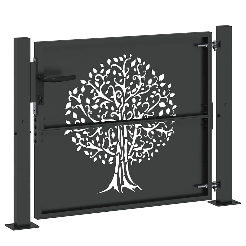 Porte de Jardin Noir 110 x 105 cm Acier peint par poudre vidaXL - 6