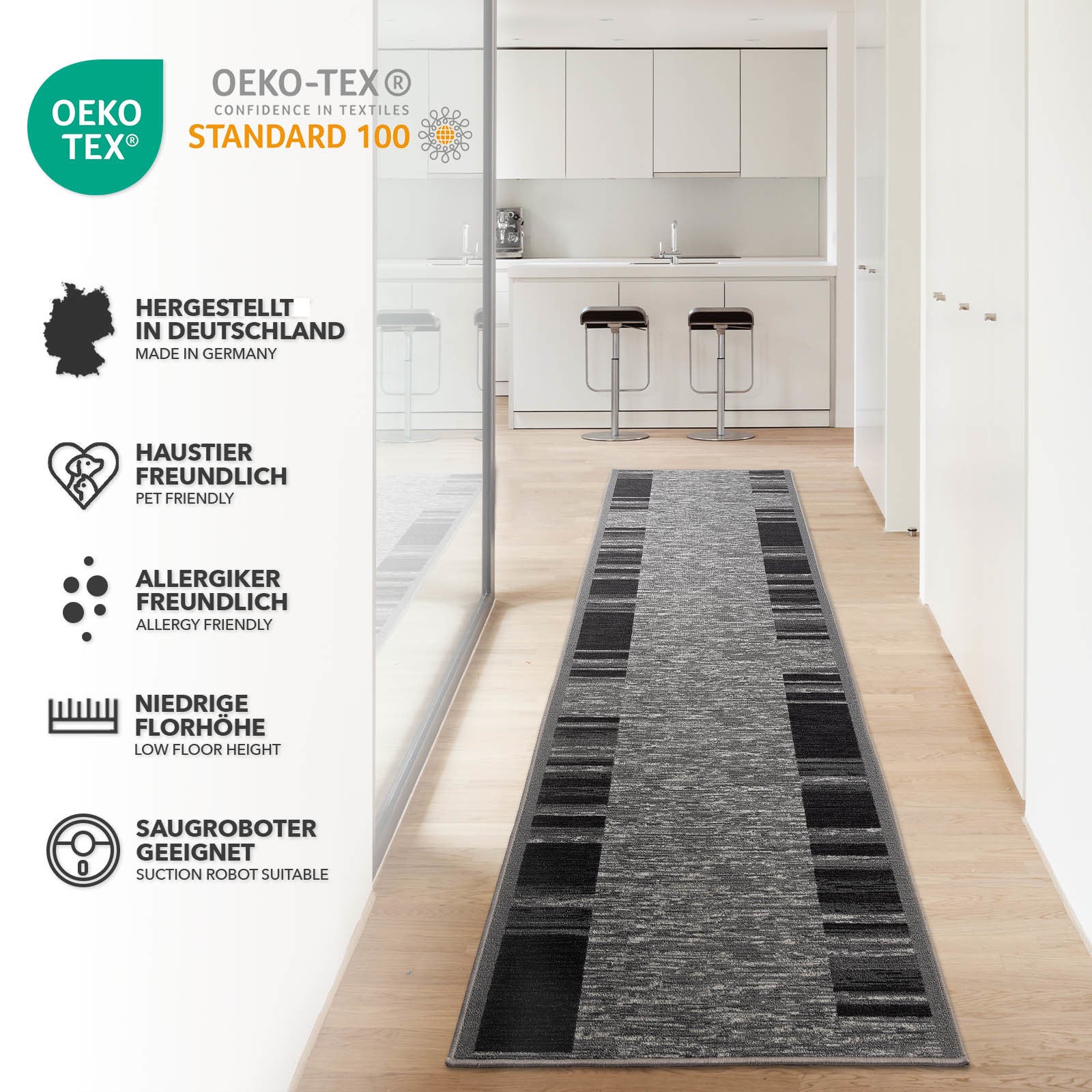 Tapis de couloir Navona Anthracite, 80 x 200 cm - 4