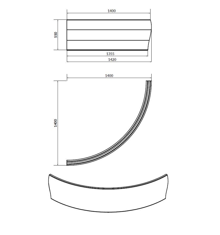 Pack baignoire d'angle VENUS 140x140 avec tablier - 8