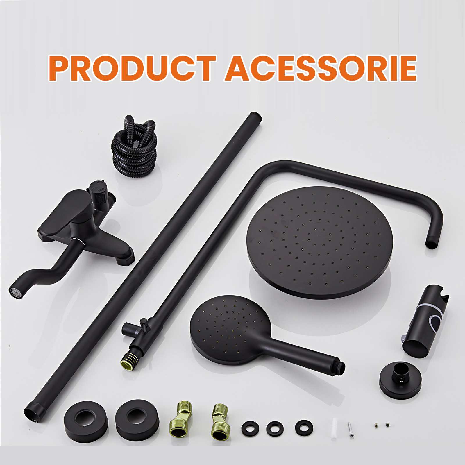 Juego de ducha con filtro anti-salpicaduras, roseta giratoria 360°, cuerpo de latón, diseño ahorrador de agua y presión, ideal para hogares y hoteles - 7