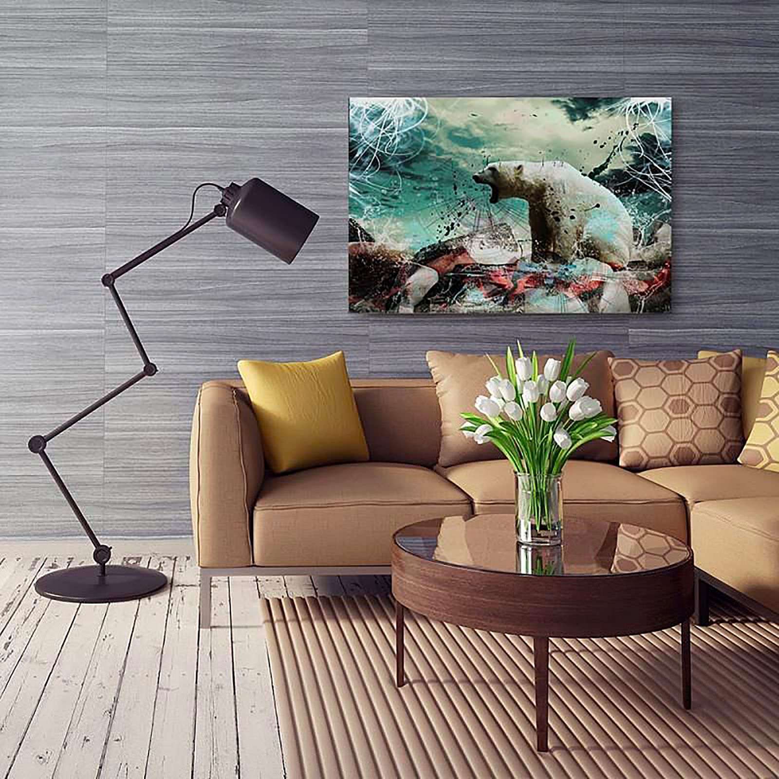 Tableau bois ours blanc - 120 x 80 cm - 5