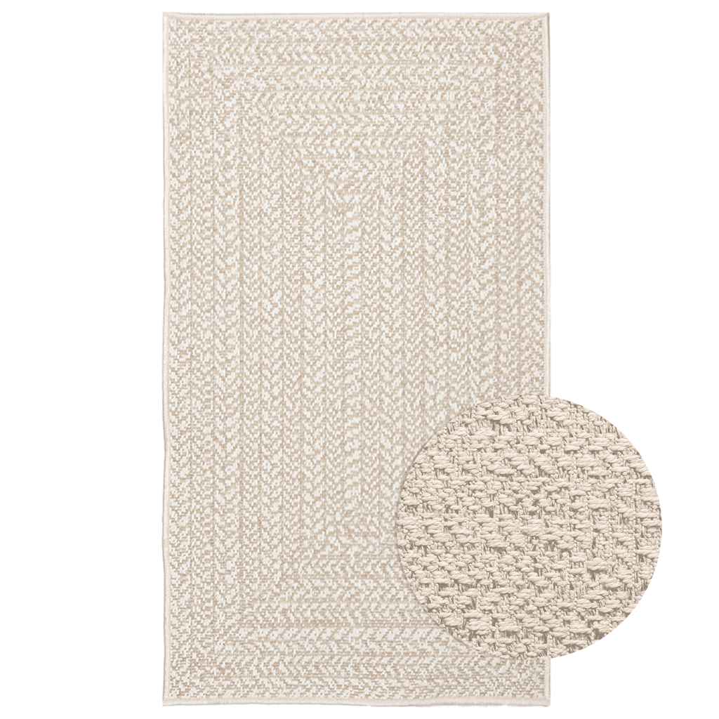 Alfombra ZIZUR color crema 60x110 cm efecto yute interior y exterior ...