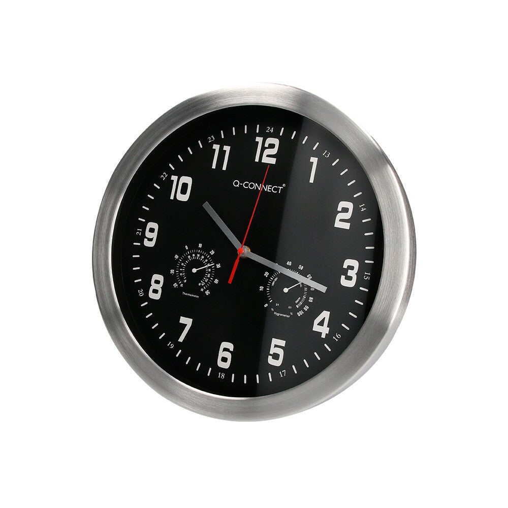 Q-connect horloge murale - Métallique - Diamètre 35 cm - Noir - 3